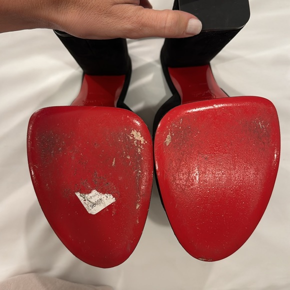 Work twice black suede platform mules sandals. - Picture 3 of 5